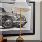 DL20. One of a pair of tall table lamps with artichoke-shaped bases.